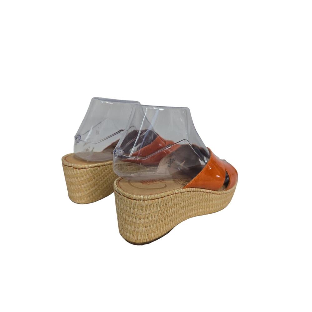 Born Sandals Women's Size 7 Orange Platform Wedge Patent Leather Comfort Shoes - Picture 6 of 10